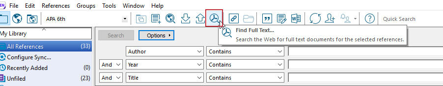 all my references are missing from my endnote library